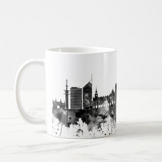 Krakow Poland Skyline BW Koffiemok (Links)