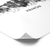 Krakow Poland Skyline BW Poster (Hoek)