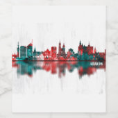 Krakow Poland Skyline Wijn Etiket (Enkel label)
