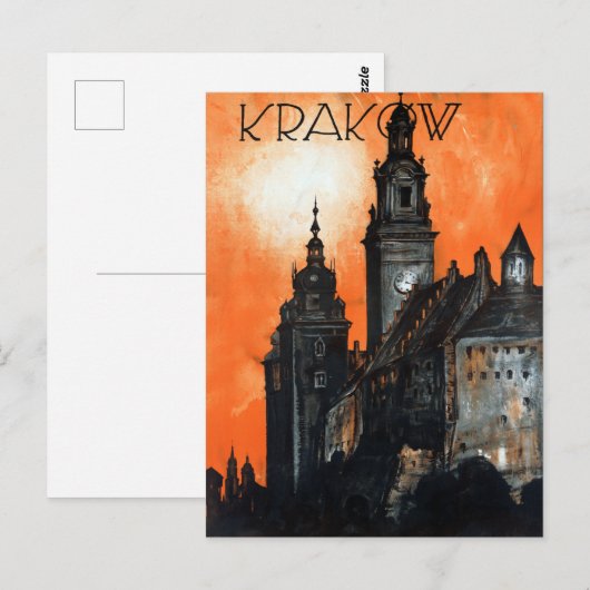  Krakow Poland Travel Briefkaart (Voorkant / Achterkant)