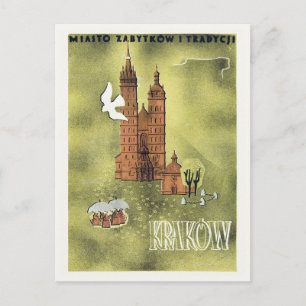 Krakow Poland Vintage Poster 1930 Briefkaart