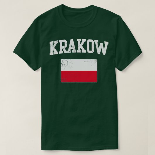 Krakow Poland Vlag Pools Polska Polski T-shirt (Design voorkant)