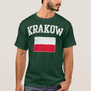 Krakow Poland Vlag Pools Polska Polski T-shirt