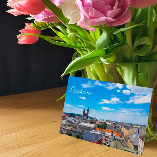 Krakow, Polen, dakpannen van Briefkaart