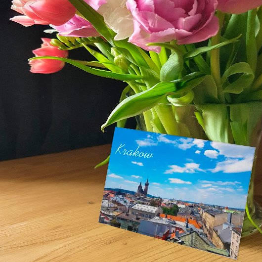 Krakow, Polen, dakpannen van Briefkaart