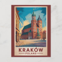 Krakow Polen Illustratie Reis Kunst Vintage