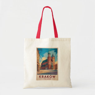 Krakow Polen Illustratie Reis Kunst Vintage Tote Bag