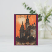 Krakow Polen -  Pools reisposter Briefkaart (Staand voorkant)