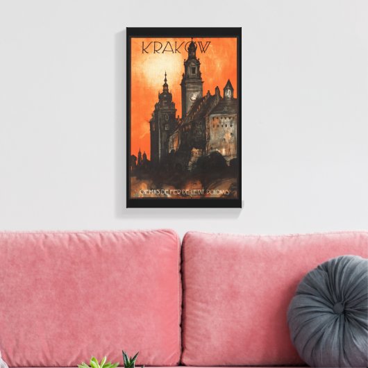 Krakow Polen - Pools reisposter Canvas Afdruk (Insitu (Woonkamer))