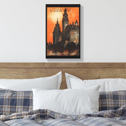 Krakow Polen - Pools reisposter Canvas Afdruk (Insitu (Slaapkamer))