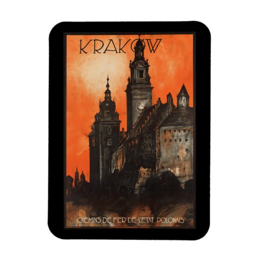 Krakow Polen - Pools reisposter Magneet (Verticaal)