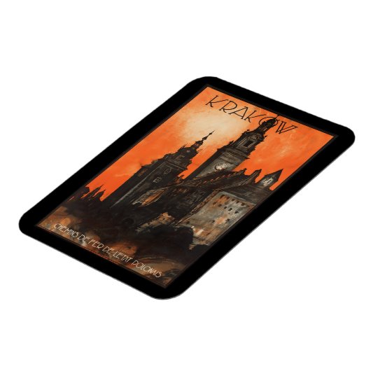 Krakow Polen -  Pools reisposter Magneet (Linkerzijde)