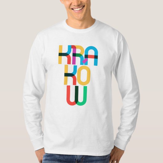 Kraków Polen Pop Art Letters T-shirt (Voorkant)