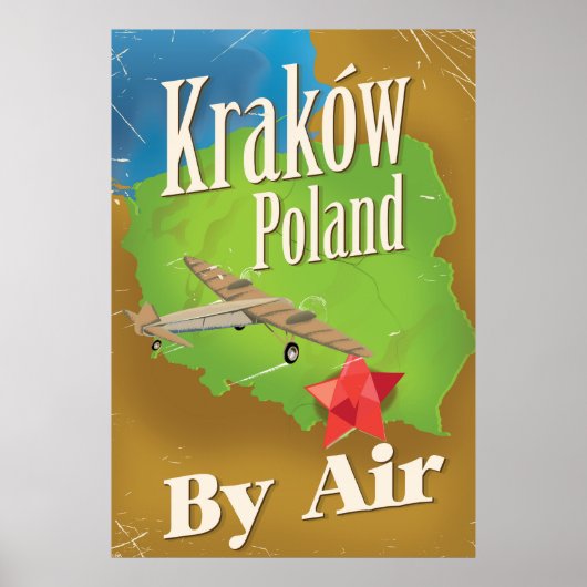 Kraków Polen — poster voor vliegreizen (Voorkant)