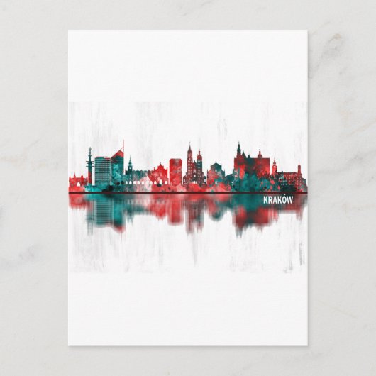 Krakow Polen Skyline Feestdagenkaart (Voorkant)