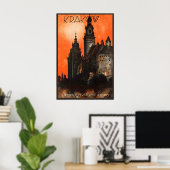 Krakow Polen Vintage Reisiposter Poster (Thuiskantoor)
