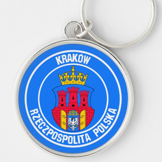 Kraków Round Emblem Sleutelhanger (Voorkant)