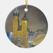 Krakow 's nachts keramisch ornament (Voorkant)