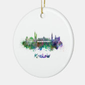 Krakow skyline in waterverf keramisch ornament (Links)