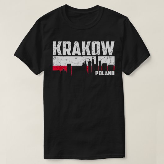 Krakow Skyline Poland Vacation T-shirt (Design voorkant)