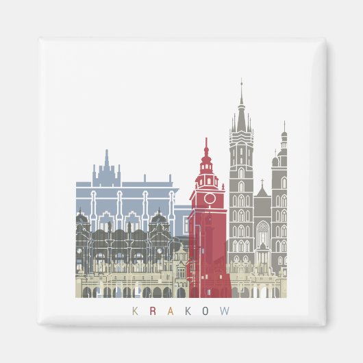 Krakow skyline poster magneet (Voorkant)