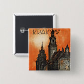 Krakow Vierkante Button 5,1 Cm (Voorkant /achterkant)