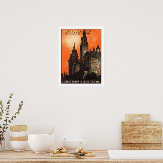 Krakow Vintage Travel Poster (Keuken)