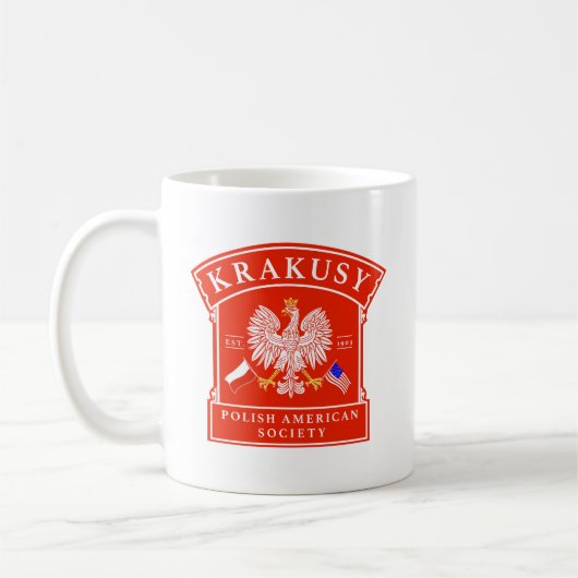 Krakusy Polish American Society Koffie Mok (Links)