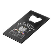 Krakusy Pools Amerikaans Genootschap Flesopener Creditkaart Flessenopener (Achterkant Gekanteld)