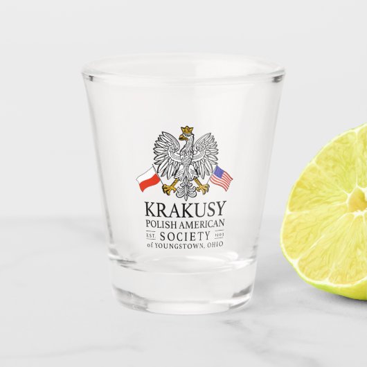 Krakusy Poolse American Society Shot Glass Shot Glas (Voorkant)