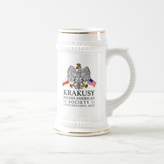 Krakusy Poolse Amerikaanse Vereniging Beer Stein Bierpul (Rechts)