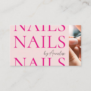 Kral Bold Moderne Nagels Blush Roze Zwart Foto Visitekaartje
