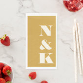 Krale Moderne Monogram Beginletters Gele Huwelijk Servet (Insitu)
