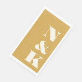 Krale Moderne Monogram Beginletters Gele Huwelijk Servet (Hoek)