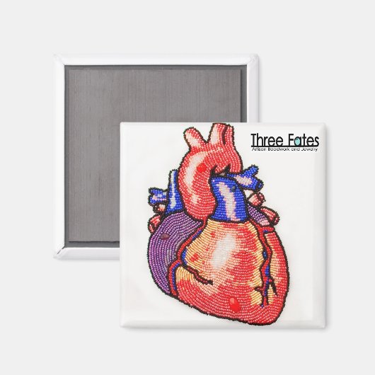 Kralen Anatomische Menselijk Hart Vierkante Magnee Magneet (Voorkant / Achterkant)