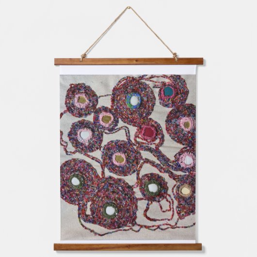 Kralen bloemen hangend wandkleed (Voorkant)