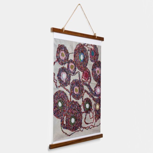 Kralen bloemen hangend wandkleed (Gebogen)