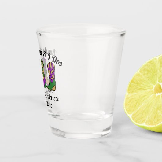 Kralen Booze & I Dos Mardi Gras Shot Glas (Rechts)