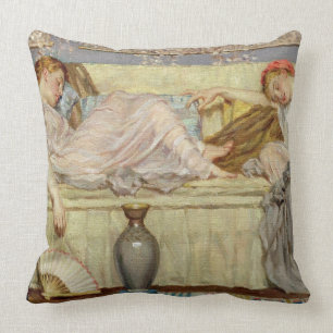 kralen, c.1875 (olie op canvas) kussen