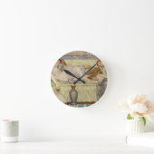 kralen, c.1875 (olie op canvas) ronde klok (Huis)