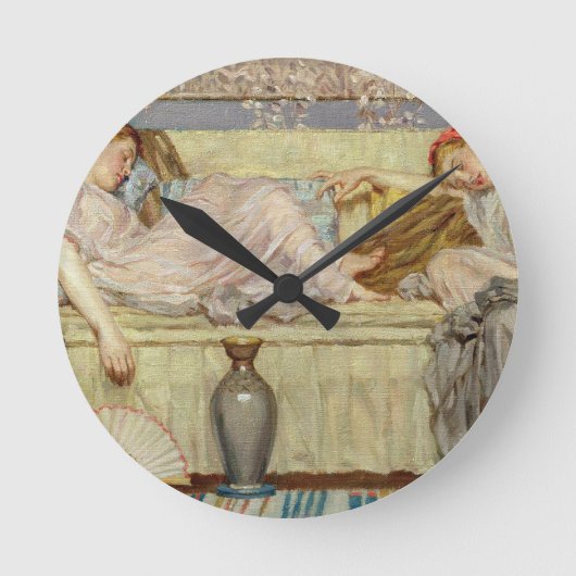 kralen, c.1875 (olie op canvas) ronde klok (Voorkant)