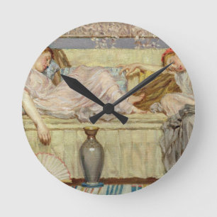 kralen, c.1875 (olie op canvas) ronde klok