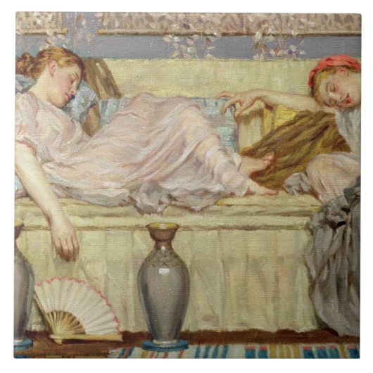 kralen, c.1875 (olie op canvas) tegeltje (Voorkant)