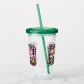 kralen en Beer Mardi Gras Paars Groen Acryl Drinkbeker (Links)
