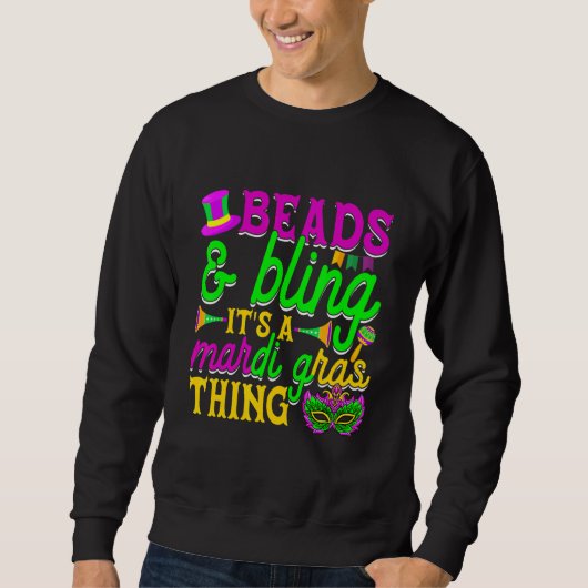 Kralen En Bling Het Is Een Carnaval Ding Carnaval Trui (Voorkant)