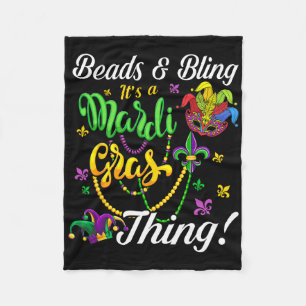 Kralen En Bling Het Is Een Mardi Gras Ding Carnava Fleece Deken