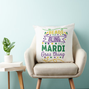 Kralen En Bling Het Is Een Mardi Gras Ding Kussen