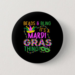 Kralen en bling zijn een Mardi Gras ding Nola Fest Ronde Button 5,7 Cm