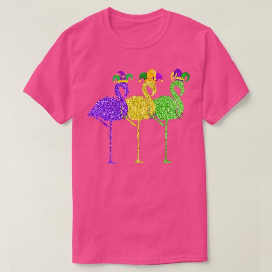 kralen en snijdsels, van Flamingo Mardi Gras T-shirt (Design voorkant)