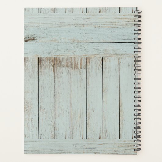 kralen en veren aan weetherde blauw-Barn-planken Planner (Achterkant)